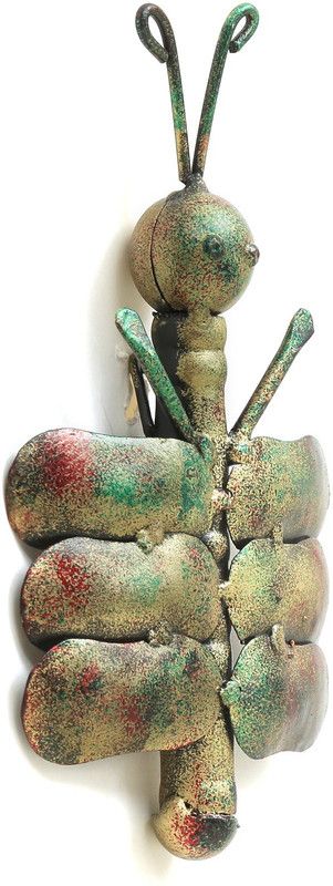 Craft Edge Unique Iron Handmade Designer Aunt Wall Hanging Showpiece Instruments Item for Home Decor  (8 inch X 2 inch, Gold, Green)
