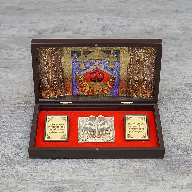 StatueStudio Salasar Balaji Charan Paduka Box Balaji Foot Print For Home Décor, Office & Gift Decorative Showpiece - 11.4 cm  (Polyresin, Multicolor)