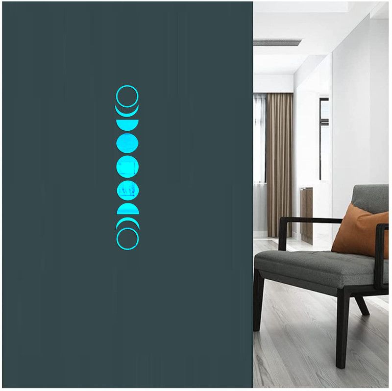 Byte Studio 5.08 cm decorative ring & circle mirror blue acrylic sticker Self Adhesive Sticker  (Pack of 1)