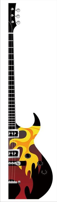 ARND ECORE INDIA 60.96 cm GUITAR WALL STICKER Self Adhesive Sticker  (Pack of 1)