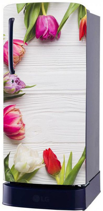 Psychedelic Collection 58 cm Beautiful Multicolor Flower Self Adhesive Sticker Fridge wrap Sticker Self Adhesive Sticker  (Pack of 1)