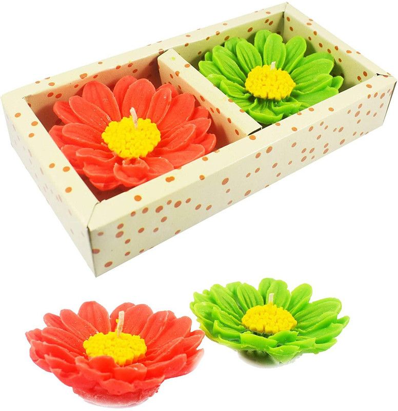 Twixxle IXX®-504-KI-2 Flower Shape Floating Candles for Diwali Decoration Items Candle  (Multicolor, Pack of 2)