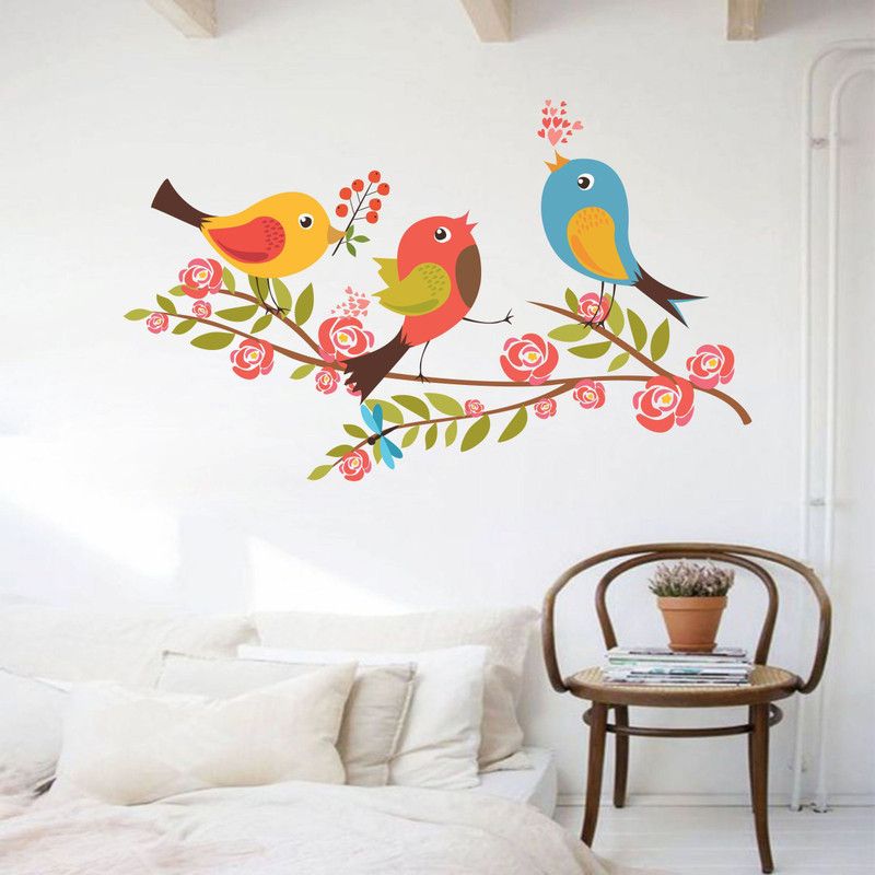 PRMAAN 61 cm Birds Tweeties Wall Sticker ( Cover Area :- 30 X 18 inch) Self Adhesive Sticker  (Pack of 1)
