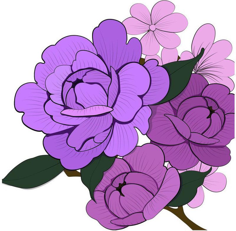 AK Graphics 56 cm Purple flower wall sticker Self Adhesive Sticker  (Pack of 1)