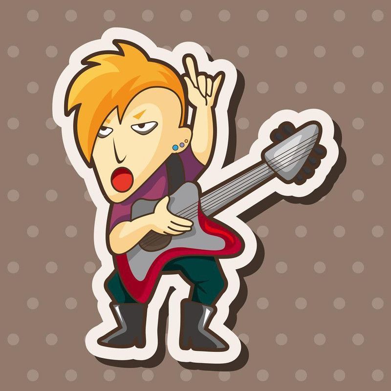 Pitaara Box 71.12 cm Guitar Player Unframed Glossy PVC Vinyl Wall Sticker Decal Self Adhesive Sticker  (Pack of 1)