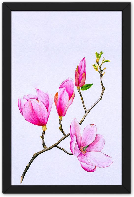 Ritwika's Nature Flowers Modern Abstarct Flower Frame Painting Digital Reprint 13.5 inch x 9.5 inch Painting  (With Frame)