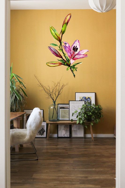 Prime Home Decor 24 cm Beautiful Flower Wall Sticker (Multicolor, Vinyl, Size :- 24 In X 18 In) Self Adhesive Sticker  (Pack of 1)