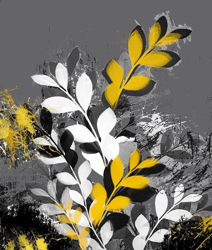 SHSWorks Magic Leaf Unframed Floral Wall Art Canvas Artwork Signed By Artist for Living Room Bedroom Home & Office Décor Copyright Protected Digital Reprint 24 inch x 20 inch Painting  (Without Frame)