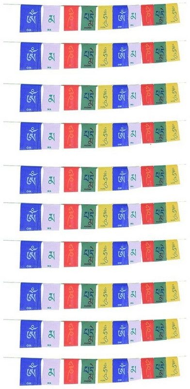 Ryme Feng Shui Tibetan Buddhist Prayer Flag for bike / car / home / office - Pack of 10 Decorative Showpiece - 10.2 cm  (Fabric, Multicolor)