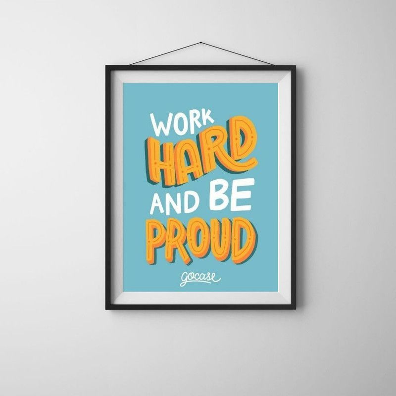“Work Hard” Motivational Quote Poster for Home and Office, A4 Size, Multicolor Photographic Paper  (10.98 inch X 8.26 inch, Flat)