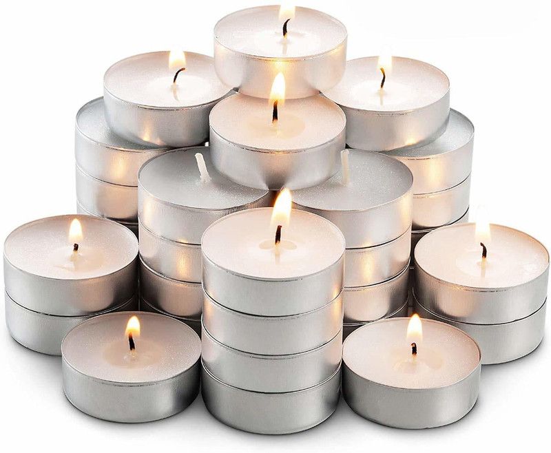 shree murti Smokeless Daily Use Home Decore Tea Light Candle (White, Pack of 100) Candle  (White, Pack of 100)
