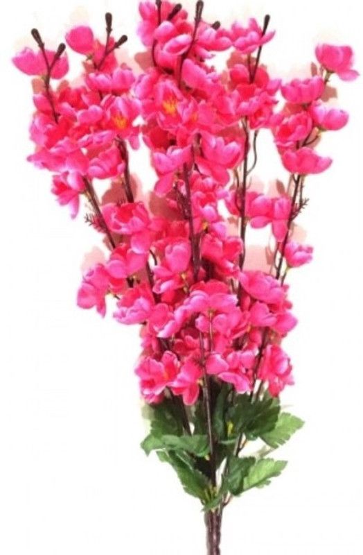 Tinsel tree PFF 1 Pink Peach Blossom Artificial Flower  (35 inch, Pack of 9, Flower Bunch)