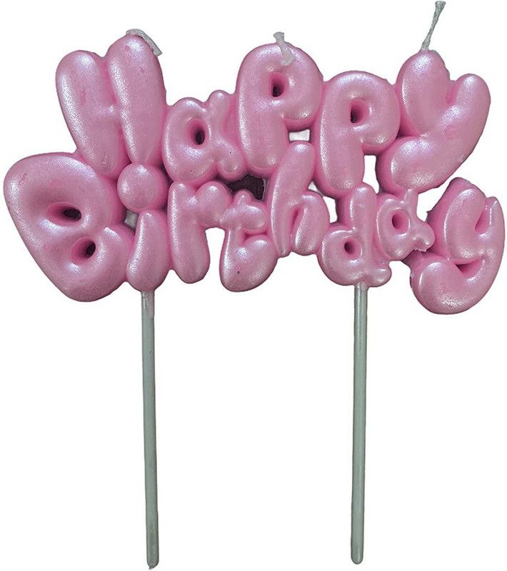 gorgeous moment happy birtthday candle- somkeless party celebration candle Candle  (Pink, Pack of 1)