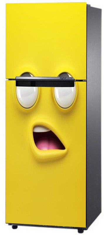 Sudarshan Creatives 60 cm 3D Emoji Vinyl Fridge Sticker Large Self Adhesive Sticker (Pack of 1) Self Adhesive Sticker  (Pack of 1)