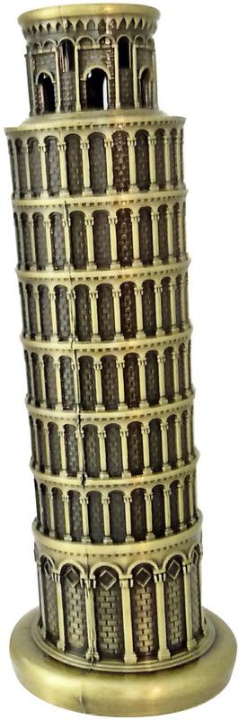 Zahab The Great Italian Leaning Tower of Pisa Showpiece Decorative Showpiece - 18 cm  (Metal, Gold)
