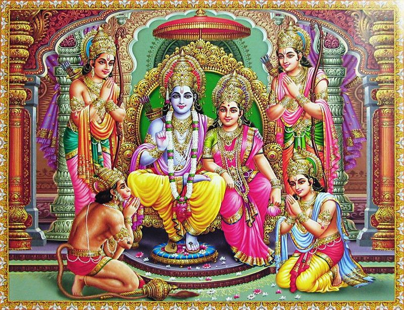 imbue Lord Rama self adhesive vinyl painting without frame Digital Reprint 36 inch x 60 inch Painting  (Without Frame)