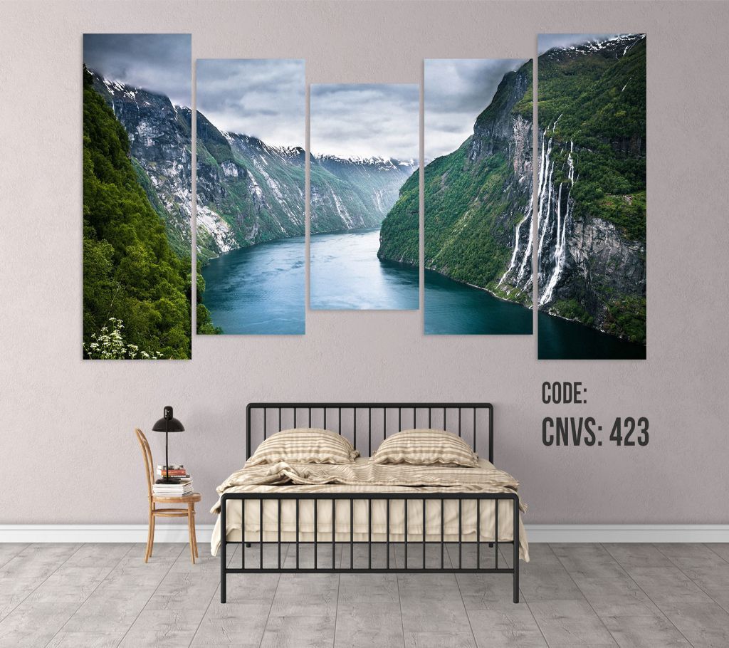 CNVS-423 Mountain River Wall Canvas Art Prints 96 inch x 48 inch