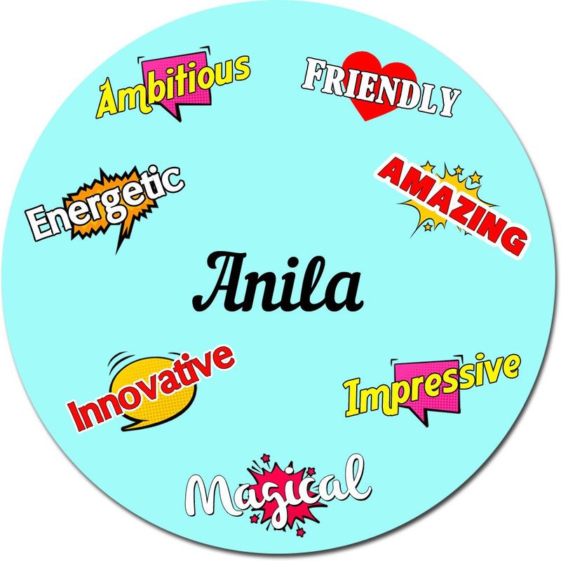 FURNISHFANTASY Fridge Magnet - Best Gift on Happy Birthday, Return Gifts for kids, Everyday Gifting , Name - Anila Fridge Magnet Pack of 1  (Multicolor)