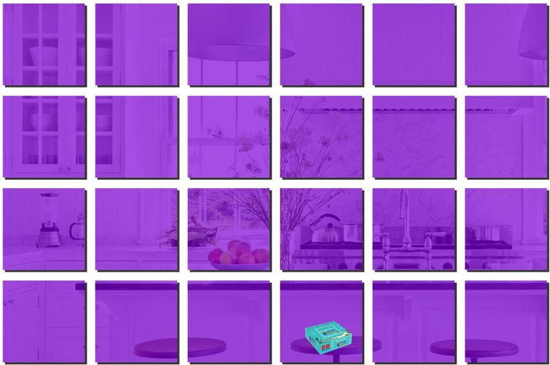 BEST DECOR 12.7 cm 24 Squares Purple-797 Self Adhesive Sticker  (Pack of 1)
