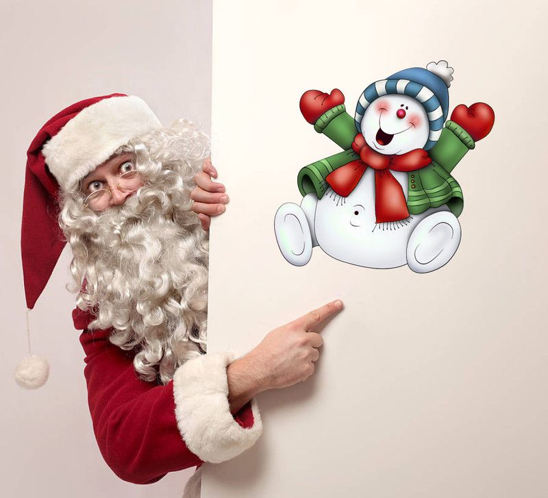 Psychedelic Collection 50 cm Funny cute snowman multicolor pvc vinyl wall sticker Self Adhesive Sticker  (Pack of 1)