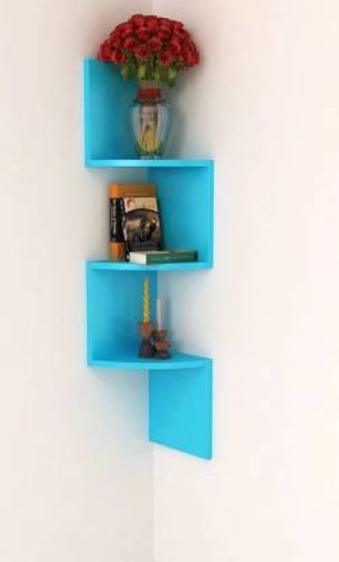 Martemporium MDF (Medium Density Fiber) Wall Shelf  (Number of Shelves - 3, Blue)