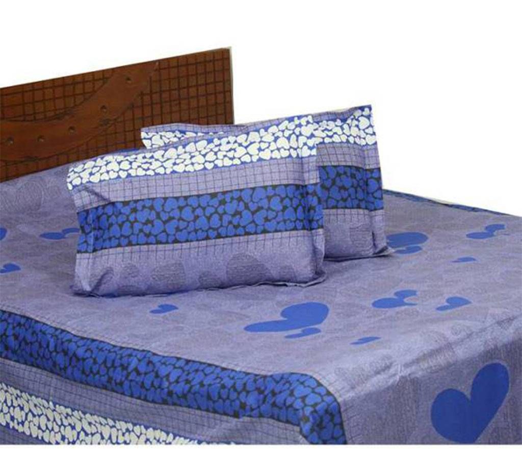 Cotton double size bedsheet set-3pcs