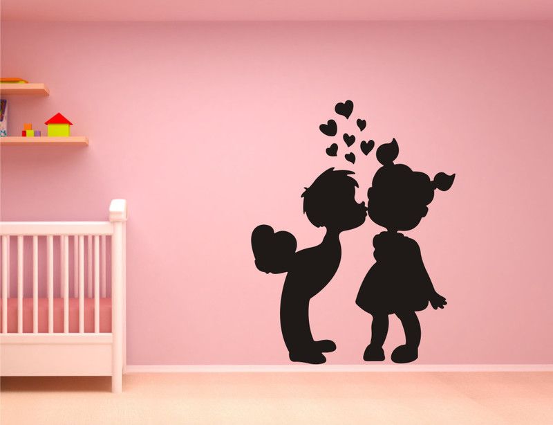Smart Wall Guru Romance Black Wallpaper  (65 cm x 59 cm)