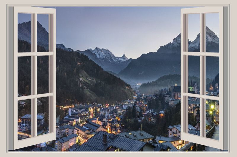 UK INTERIOR DESIGN 60.96 cm Large 3D Wall Window Decal Stickers, PVC Self Adhesive Vinyl for Living Room, Hall, Play Room, Bedroom, Kitchen, Office(24 x 36 Inch)_0135 Self Adhesive Sticker  (Pack of 1)