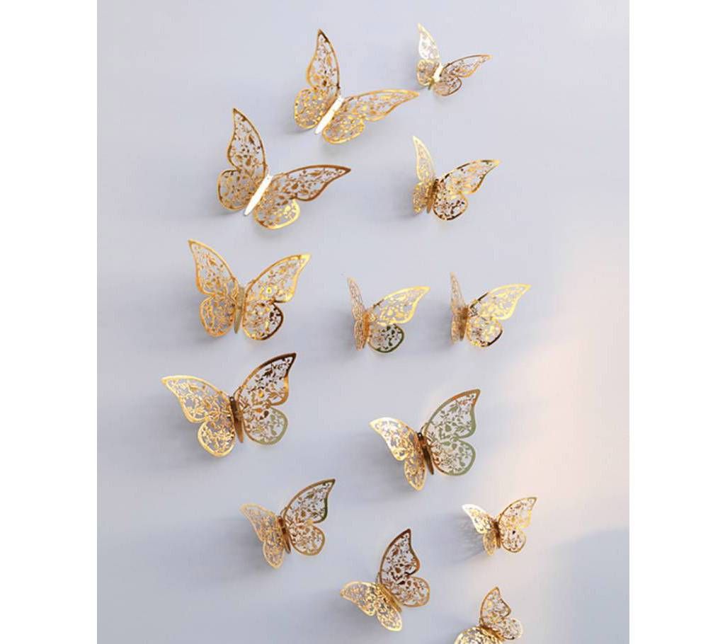 12 Pcs 3D Butterfly Wall Stickers For Home Decoration