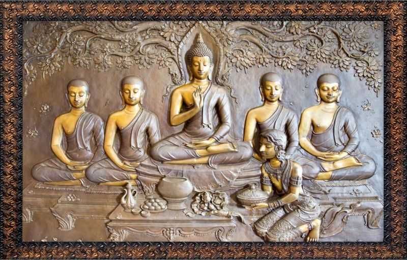 Stickers Mart 59 cm 3D Lord Buddha HD Wall Sticker Removable Sticker  (Pack of 1)
