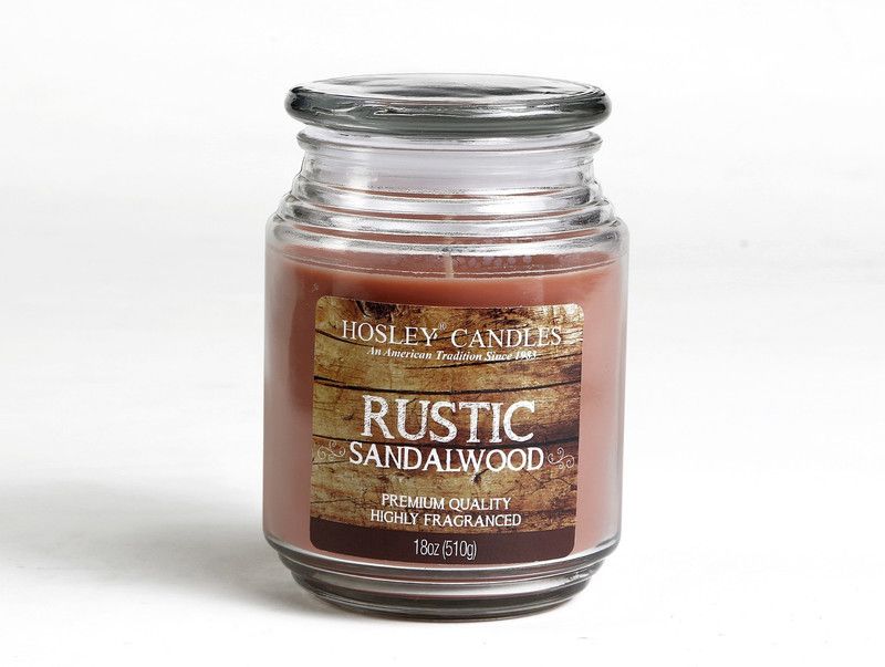 Hosley Rustic Sandalwood Jar Candle  (Brown, Pack of 1)