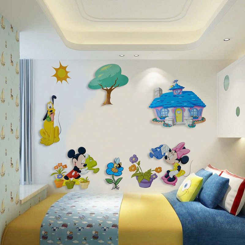 Smart Trends Home decor mickey mouse cartoon selfadhesive wallsticker Pack of 11  (50 cm X 70 cm, Multicolor)