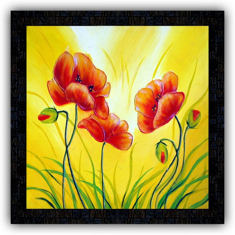 Poster N Frames framed poster of Flower floral-18366 Digital Reprint 14 inch x 14 inch Painting  (With Frame)