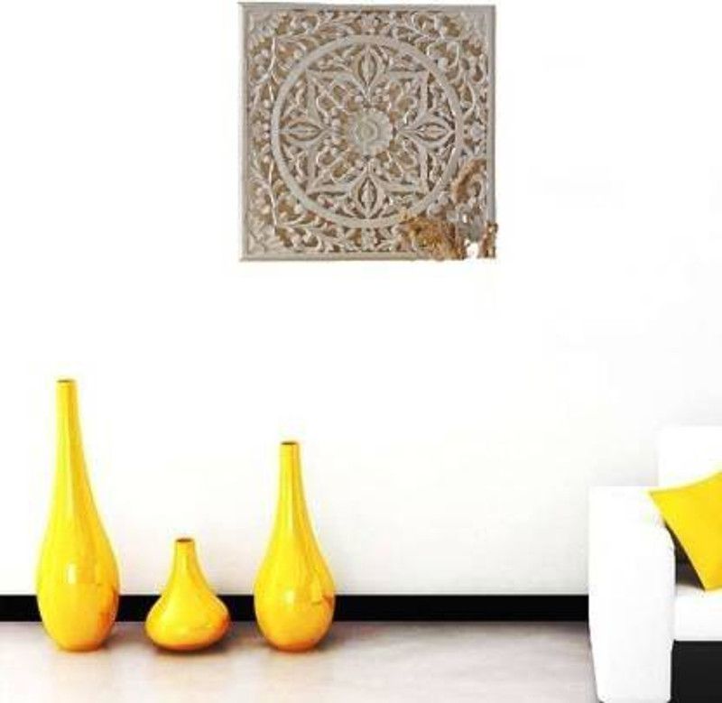 WOODENVILLA Wall Decorative panel  (45 cm X 45 cm, White)