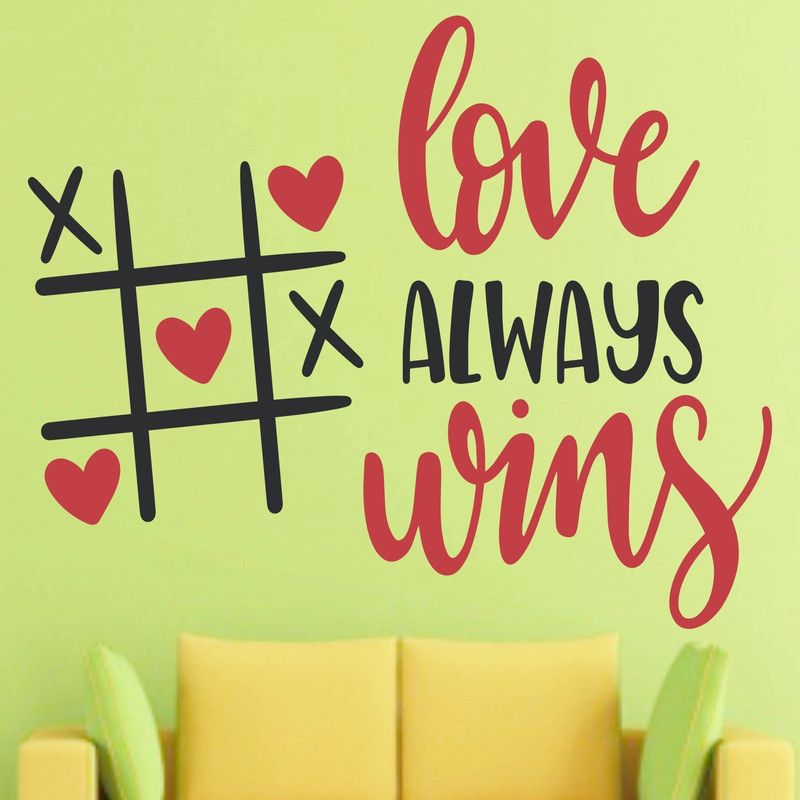 StickMe 50 cm Love Always Wins Wall Sticker - SM 221 Self Adhesive Sticker  (Pack of 1)