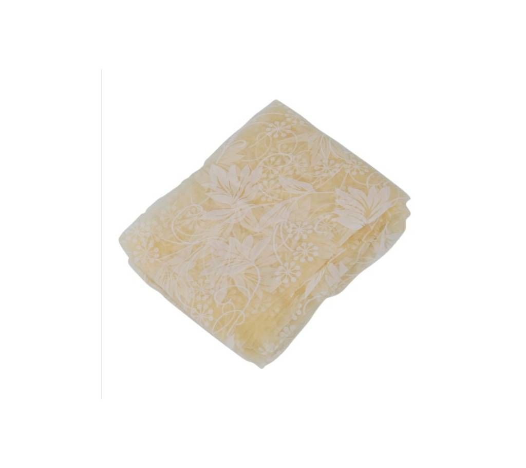 1pair Flower Organza Door Window Home Decor Beige