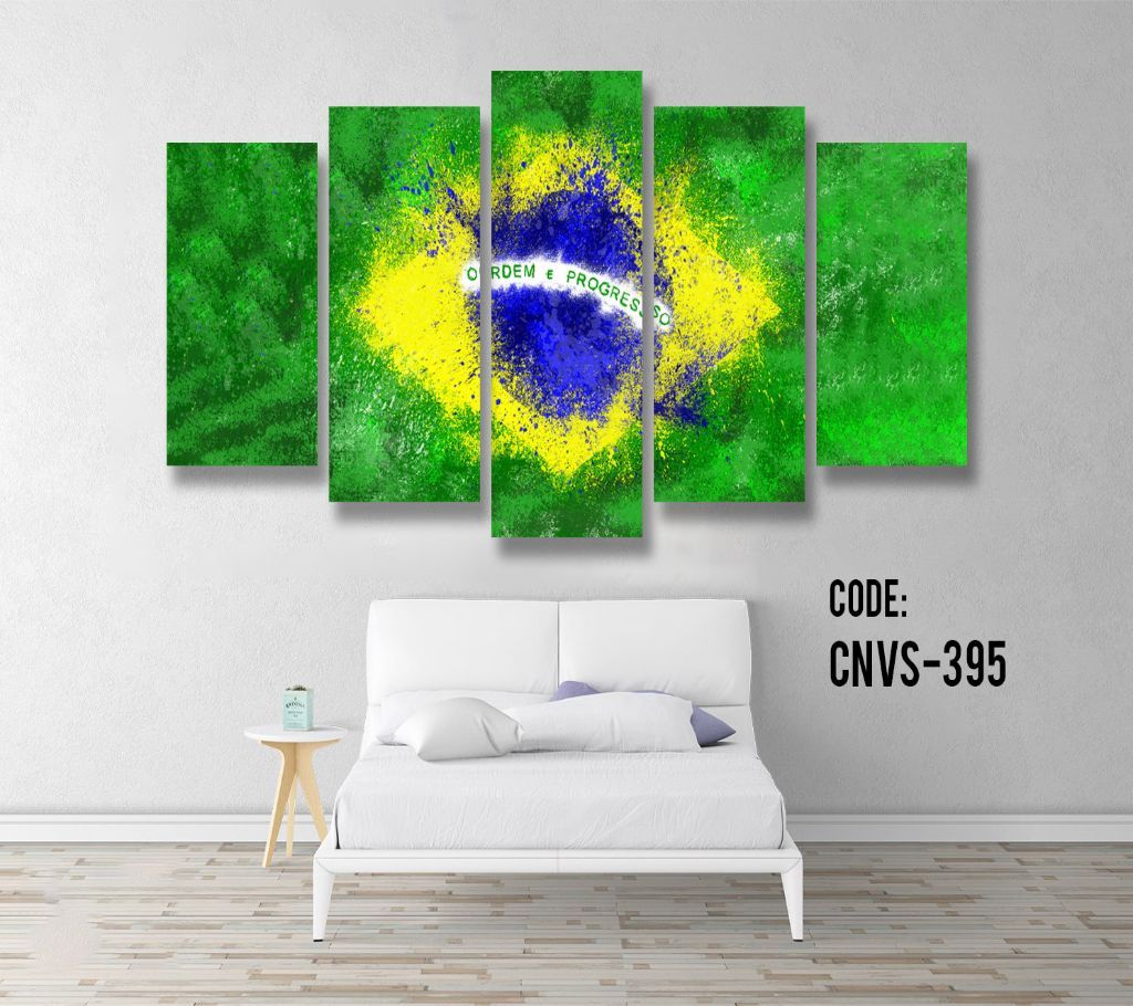 CNVS-395 Brazil Flag Wall Canvas Art Prints 48 inch x 24 inch