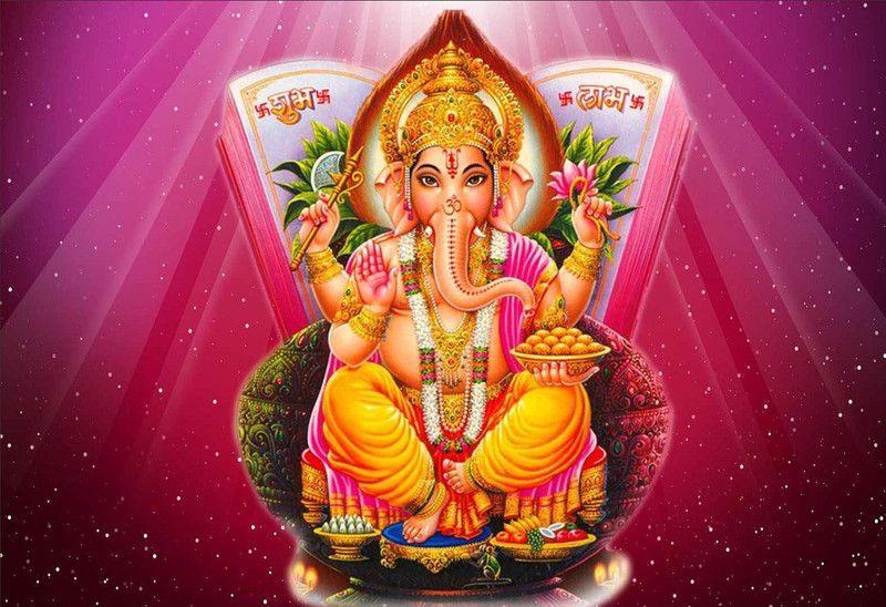 God Posters Religious Ganesh Ji (Non Tearable Synthetic Material) Fine Art Print  (13 inch X 19 inch, Card Board Rolling)