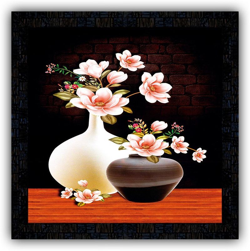 Poster N Frames framed poster of Flower floral-18323 Digital Reprint 14 inch x 14 inch Painting  (With Frame)