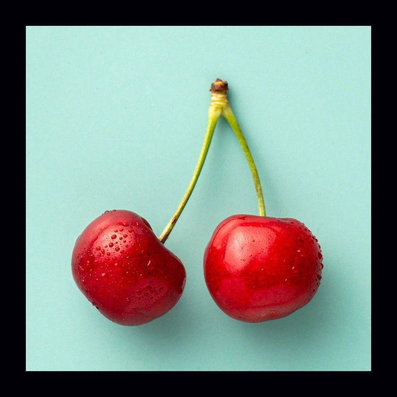 AGRADA Framed Fruit Picture of Juicy Red Cherry for Home, Hotels, kitchen, Restaurant Wall Decor in Home Decorative Digital Reprint 13 inch x 13 inch Painting  (With Frame)