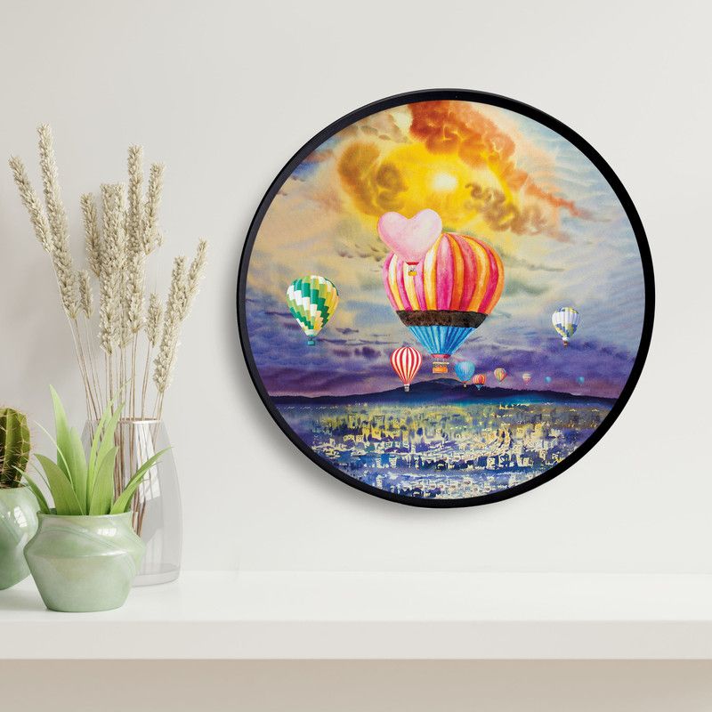 Unique Graphics Hot Air Ballon Canvas 20 inch x 20 inch Painting  (With Frame)