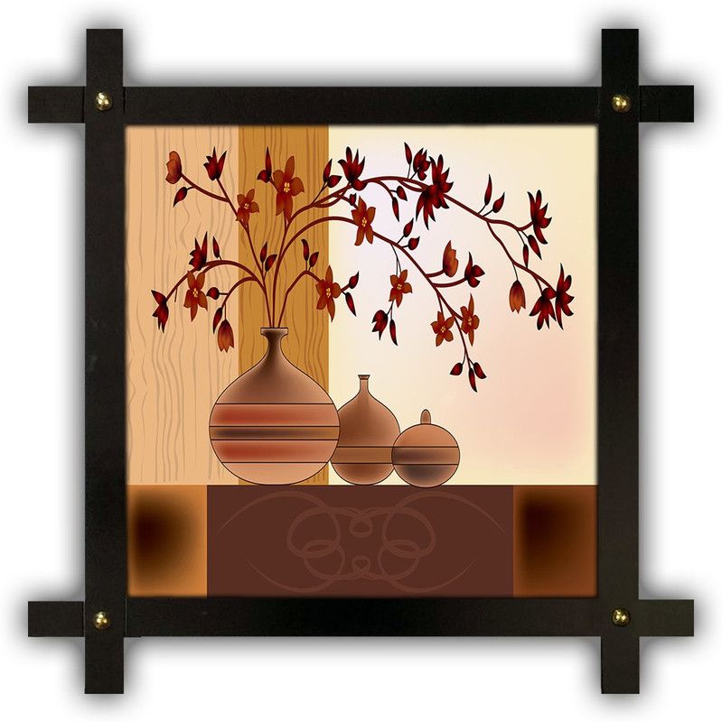 Poster N Frames Cross Wooden Frame Hand-Crafted with photo 18230-crossframe Digital Reprint 16.5 inch x 16.5 inch Painting  (With Frame)