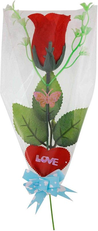 Halowishes Special Artificial Red Rose Flower For Your Valentine Red Rose Artificial Flower  (9 inch, Pack of 1, Single Flower)