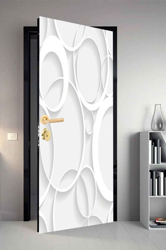 QTH 29.8 cm QTH Patterns Dor-6348 Design Door Sticker Self Adhesive Sticker  (Pack of 1)