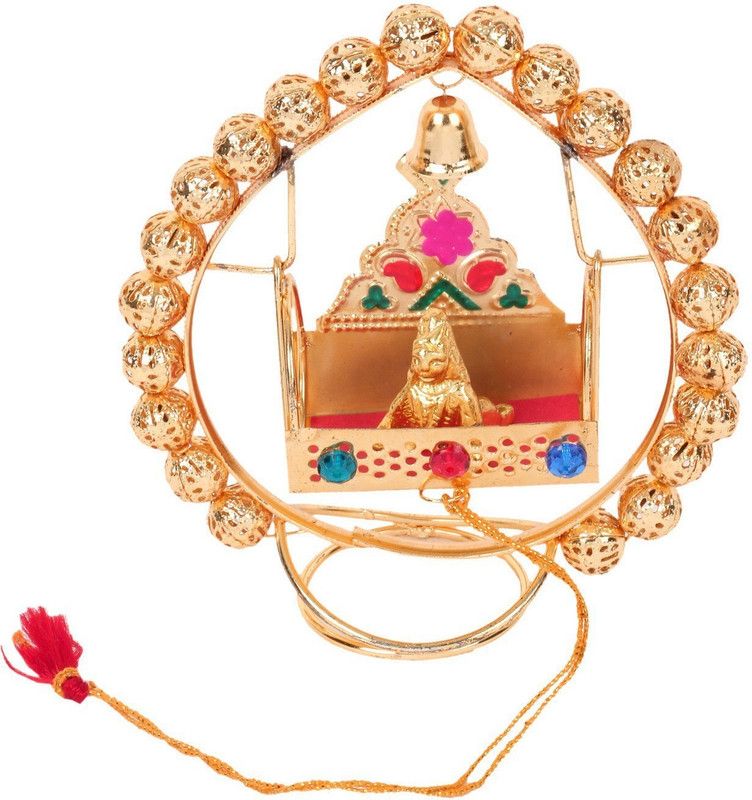 Itiha Golden Beads Balgopal in Jhula Decorative Showpiece - 10 cm  (Gold Plated, Gold)