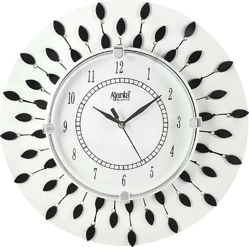 AJANTA Analog 33 cm X 33 cm Wall Clock  (White, Black, With Glass, Standard)