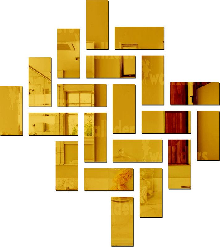 Wall1ders 69 cm 20 Rectangle Golden Self Adhesive Sticker  (Pack of 20)