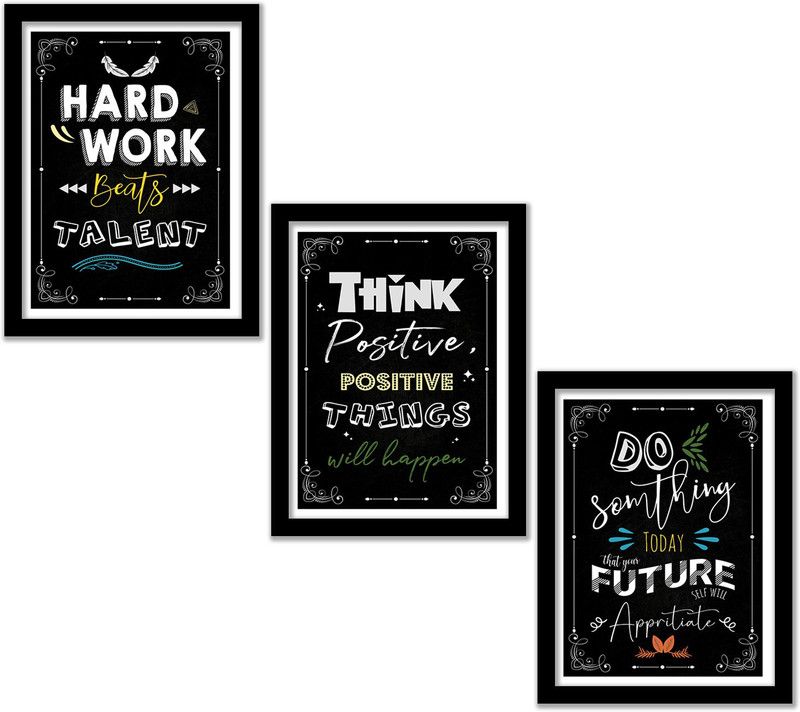 Wall Posters with Frame - Motivational Quotes Wall Frames - Posters for Room Motivational - Framed Posters for Home Living Room Office Wall Decor - Quotes Frame - Inspirational Posters with Frame Paper Print  (14 inch X 11 inch)