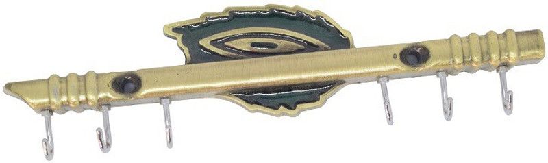 Gkart Feather Key Stand/Key Holder (6 Hooks, Dark Gold) Stainless Steel Key Holder  (6 Hooks, Gold)