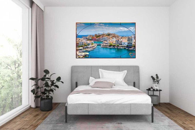 skgraphics 45 cm City on river Self Adhesive Sticker  (Pack of 1)